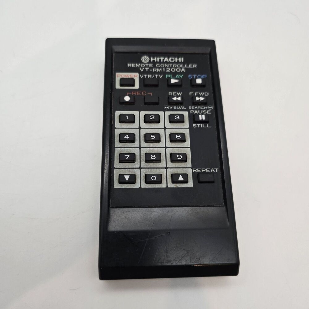 OEM GENUINE - HITACHI VT-RM1200A VCR Remote Control - Tested - DD-2796